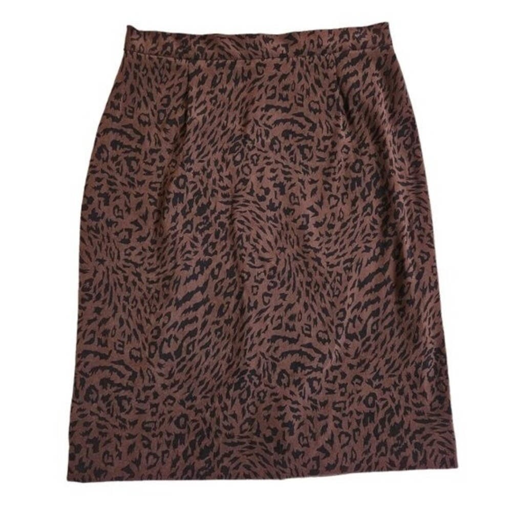 Lennie for Nina Leonard black brown pencil skirt sz 6P